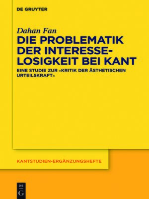 cover image of Die Problematik der Interesselosigkeit bei Kant
